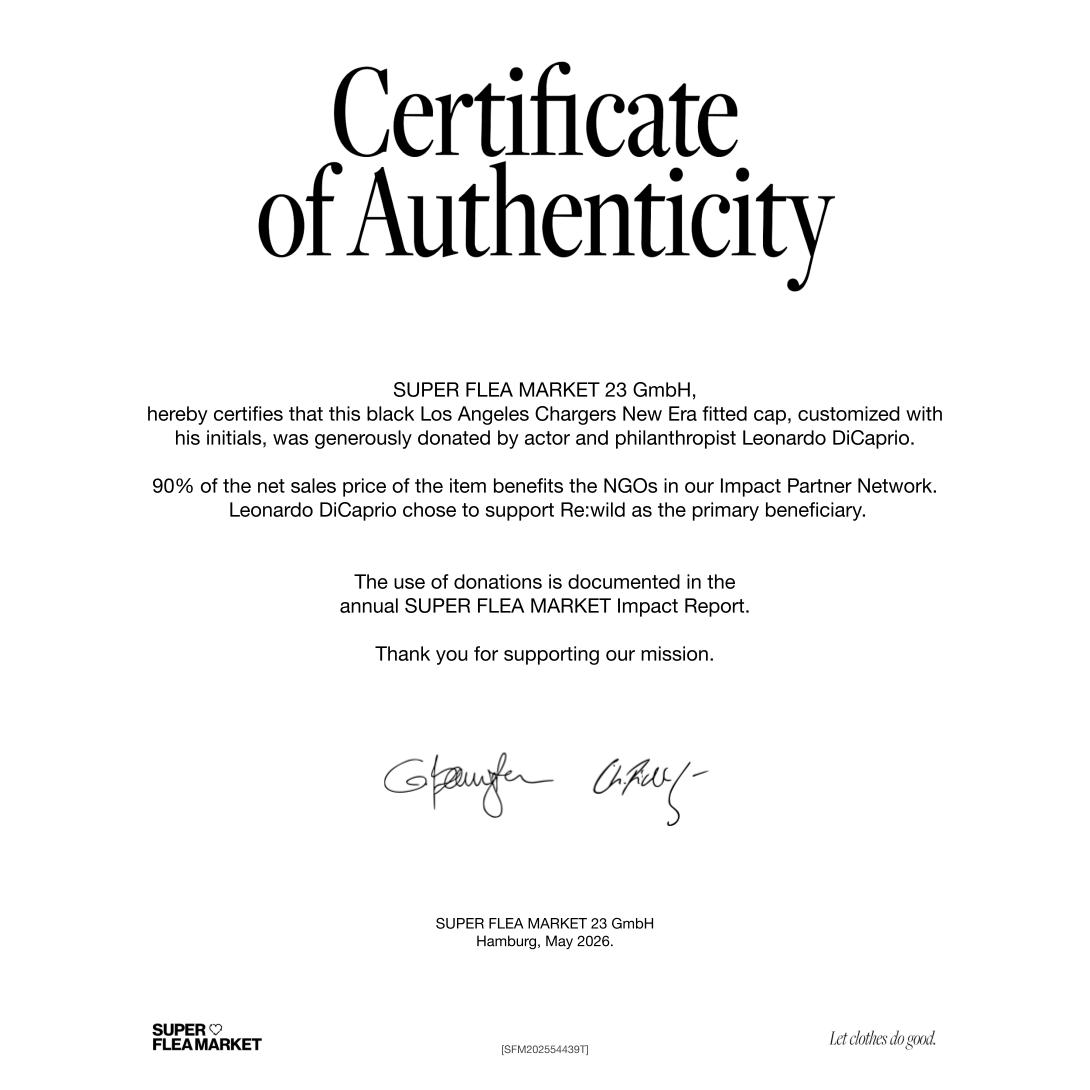 Super Flea Market+39Thirty+Baseballcap black with white logo+Leonardo Dicaprio+certificate